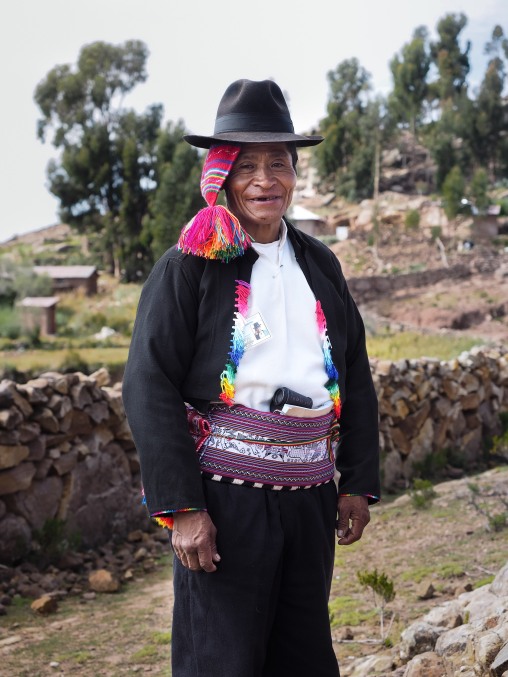 Leader of Taquile Island, Lake Titicaca, Peru